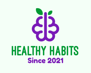 Nutrition - Grapes Berry Fruit Brain logo design