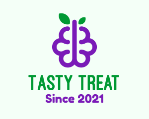 Flavor - Grapes Berry Fruit Brain logo design