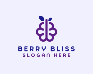 Grapes Berry Fruit Brain logo design