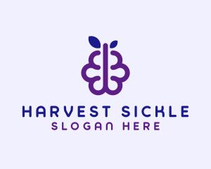 Grapes Berry Fruit Brain logo design