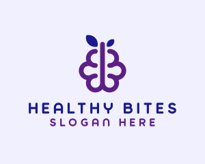 Grapes Berry Fruit Brain logo design