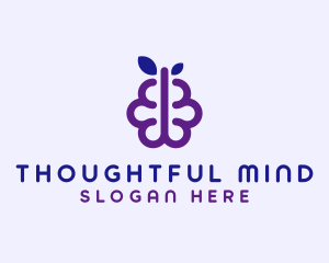 Thinking - Grapes Berry Fruit Brain logo design