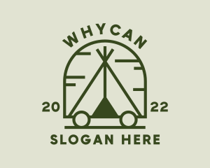 Camper Van - Outdoor Camping Tent logo design