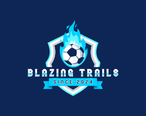 Blazing Soccer Football logo design