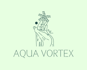 Aqua Vacation Summer  logo design