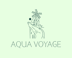 Aqua Vacation Summer  logo design