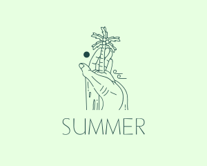 Aqua Vacation Summer  logo design