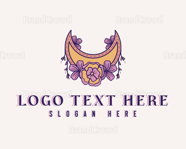 Mystical Floral Moon Logo