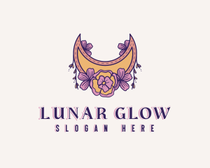 Mystical Floral Moon logo design