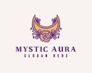 Mystical Floral Moon logo design