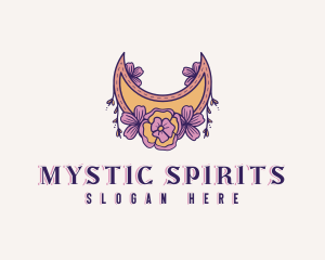 Mystical Floral Moon logo design