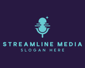Streaming - Microphone Media Streaming logo design