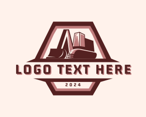 Backhoe - Construction Excavator Builder logo design