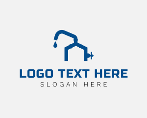 House - House Water Faucet logo design