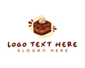 Brownie - Chocolate Dessert Cake logo design