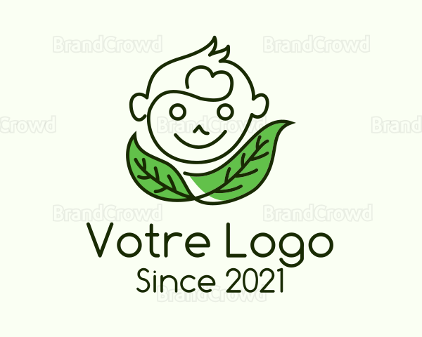 Minimalist Baby Leaf Logo