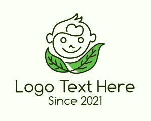 Childcare - Minimalist Baby Leaf logo design