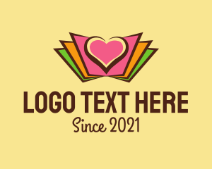 School Supply - Book Love Emblem logo design