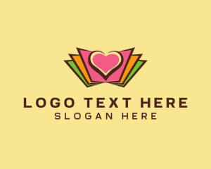 Leaning Center - Book Love Emblem logo design