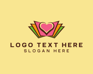 School Supply - Book Love Emblem logo design