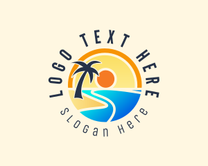 Sun - Tropical Summer Beach logo design