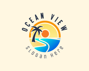 Tropical Summer Beach  logo design