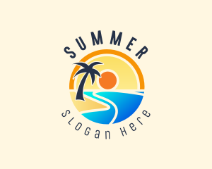 Tropical Summer Beach  logo design