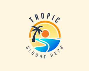 Tropical Summer Beach  logo design