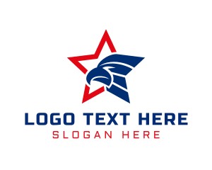 Falcon - American Eagle Star logo design