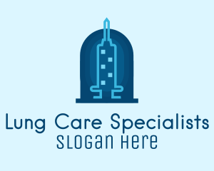 Blue Syringe Skyscraper logo design