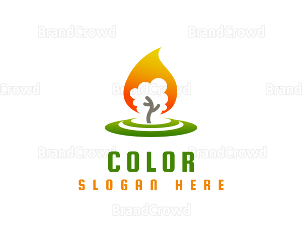 Tree Flame Candle Logo