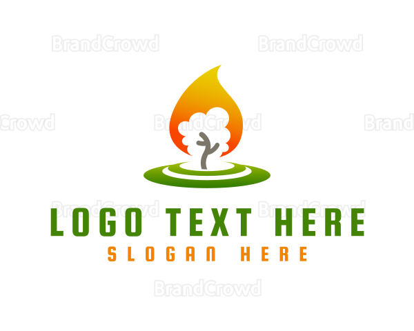 Tree Flame Candle Logo