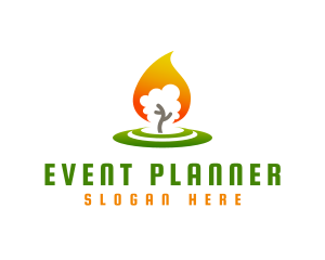 Organic - Tree Flame Candle logo design