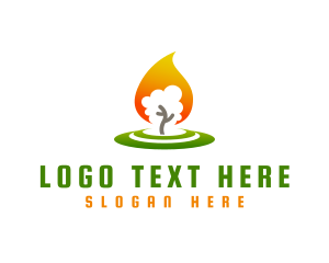 Tree Flame Candle Logo