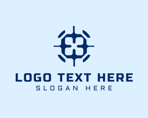 Letter X - Digital Technology Target logo design