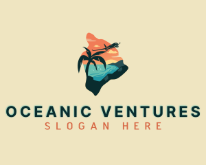 Island Travel Beach logo design