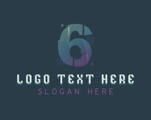 Gaming - Modern Glitch Number 6 logo design