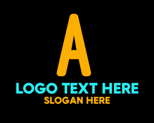 Lettermark A - Neon Orange Letter A logo design