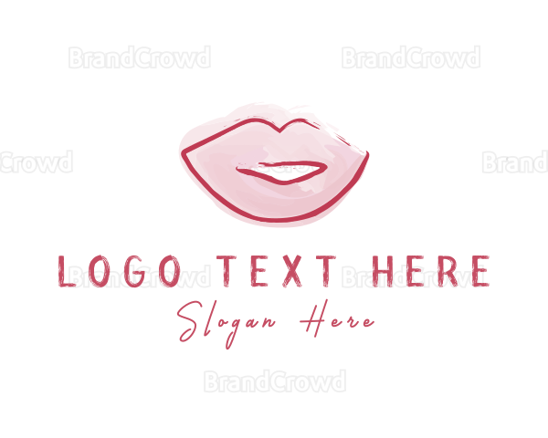 Watercolor Lips Styling Logo