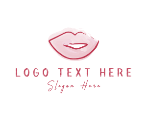 Female - Watercolor Lips Styling logo design