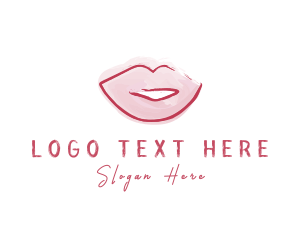 Cosmetician - Watercolor Lips Styling logo design
