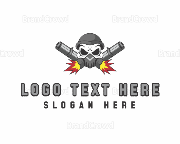 Skull Rifle Firearm Logo