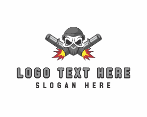 Rocket Launcher - Skull Rifle Firearm logo design