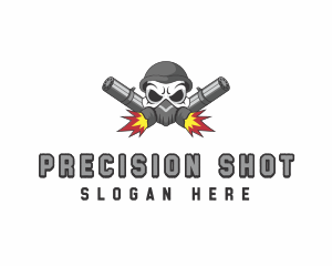 Skull Rifle Firearm logo design