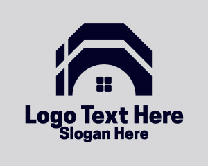 Geometric House Contractor  Logo