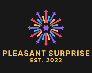 Surprise - Colorful Stars Fireworks logo design