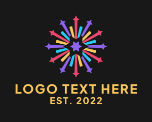 Party - Colorful Stars Fireworks logo design