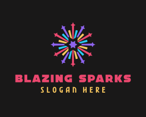 Pyrotechnics - Colorful Stars Fireworks logo design