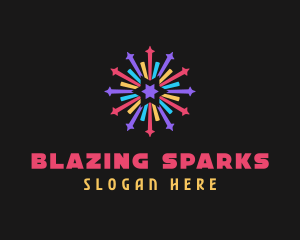 Colorful Stars Fireworks  logo design