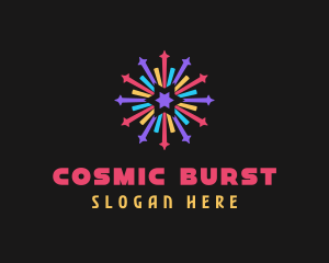 Starburst - Colorful Stars Fireworks logo design